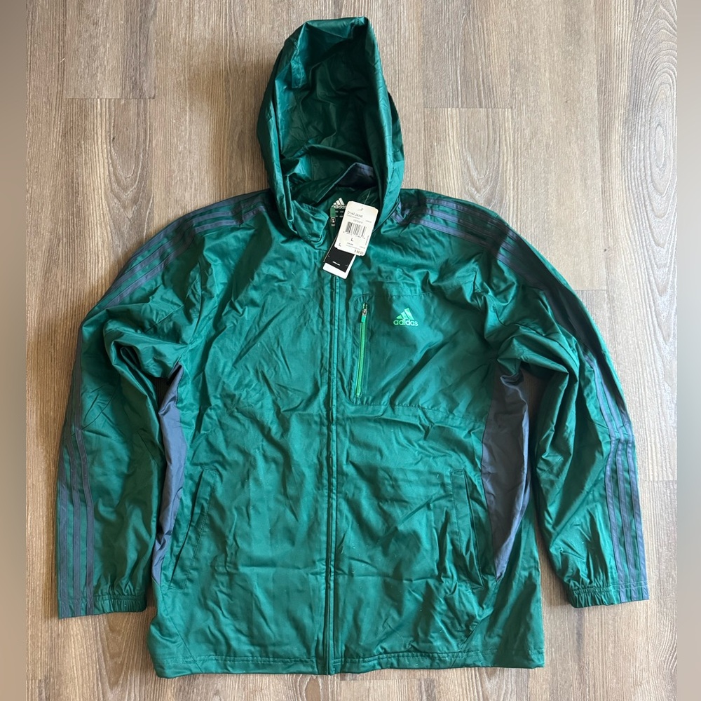 NWT ADIDAS Drive2 Jacket - Size L, Forest Green